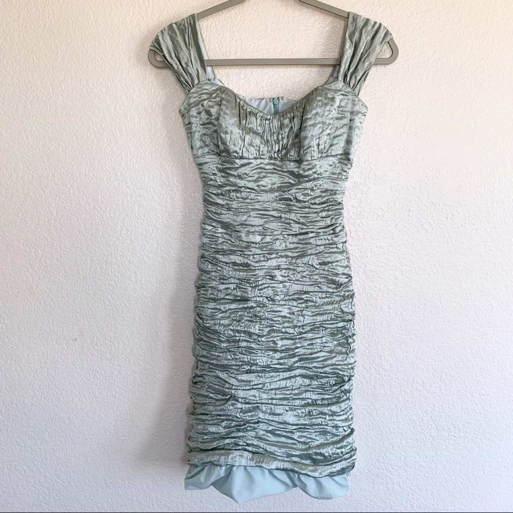 nicole miller ruched bodycon dress Nicole Miller | Dresses | Nicole Miller Vintage Blue Ruched Bodycon Dress